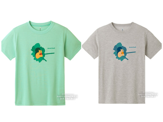 Japanese children's clothing mont-bell UV protection / quick-drying / odor-suppressing squirrel short-sleeved T-shirt 130-160cm boys'/girls' summer TOPS