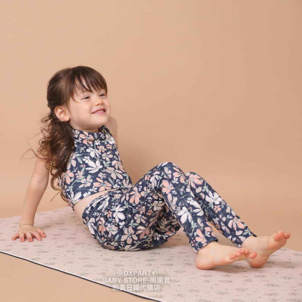 Japanese YOGA Children's Clothing Large Flower TOP 110-150cm Girls' Children's Yoga Series 