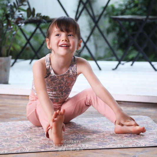 Japanese YOGA Children's Clothing Large Flower TOP 110-150cm Girls' Children's Yoga Series 