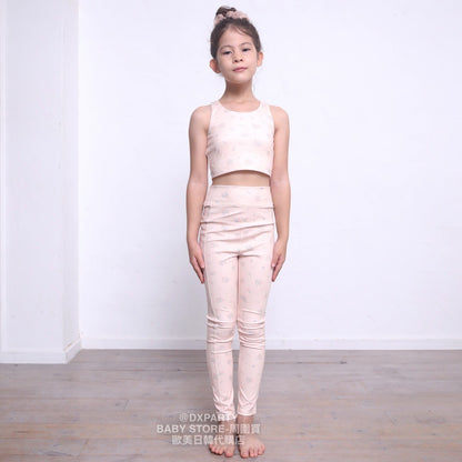 Japanese children's clothing YOGA small floral TOP 110-150cm girls' children's yoga series 