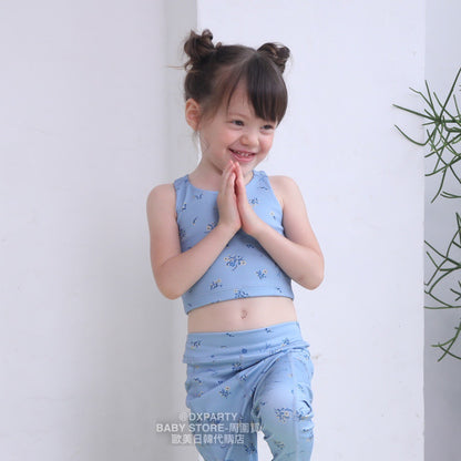 Japanese children's clothing YOGA small floral TOP 110-150cm girls' children's yoga series 