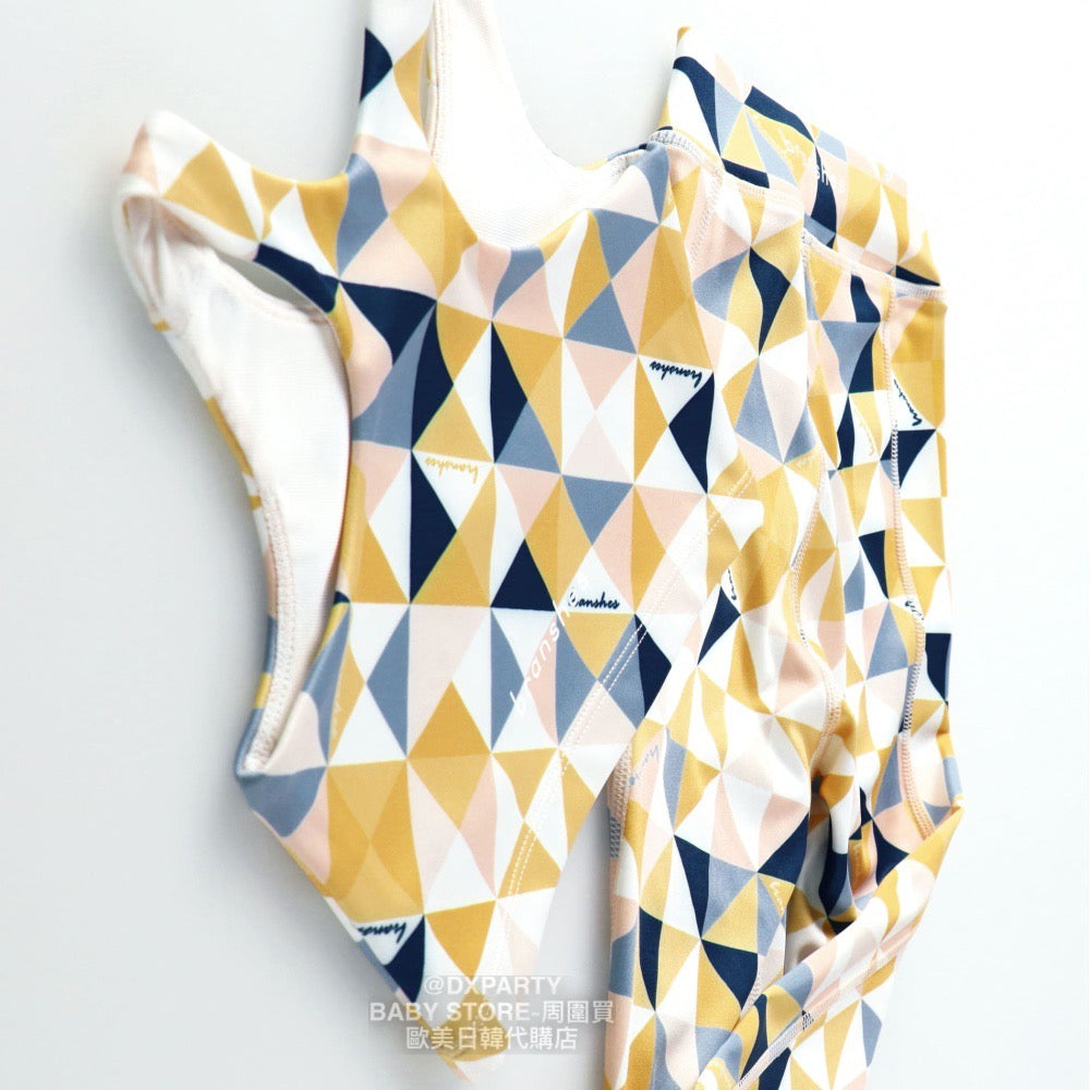 Japanese Children's Yoga Geometric Pattern Top 110-150cm Girls' Yoga Series 