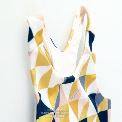 Japanese Children's Yoga Geometric Pattern Top 110-150cm Girls' Yoga Series 