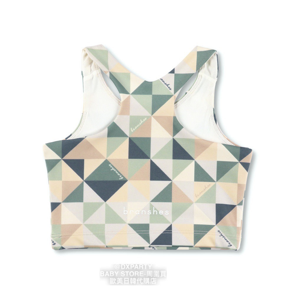 Japanese Children's Yoga Geometric Pattern Top 110-150cm Girls' Yoga Series 