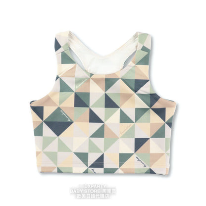 Japanese Children's Yoga Geometric Pattern Top 110-150cm Girls' Yoga Series 