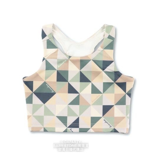 Japanese Children's Yoga Geometric Pattern Top 110-150cm Girls' Yoga Series 