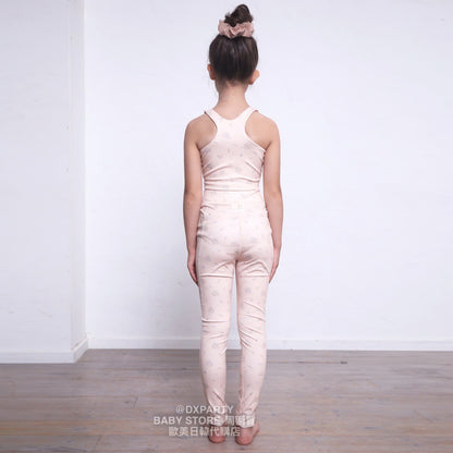 Japanese YOGA children's clothing small pattern leggings 110-150cm girls' children's yoga series 