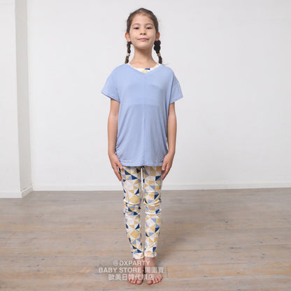 Japanese YOGA Kidswear Durable Quick-Drying Geometric Pattern Leggings 110-150cm Girls' Yoga Collection 