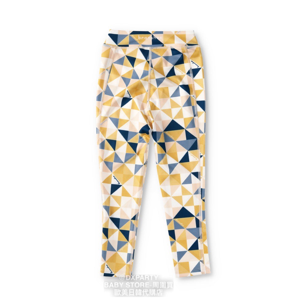Japanese YOGA Kidswear Durable Quick-Drying Geometric Pattern Leggings 110-150cm Girls' Yoga Collection 