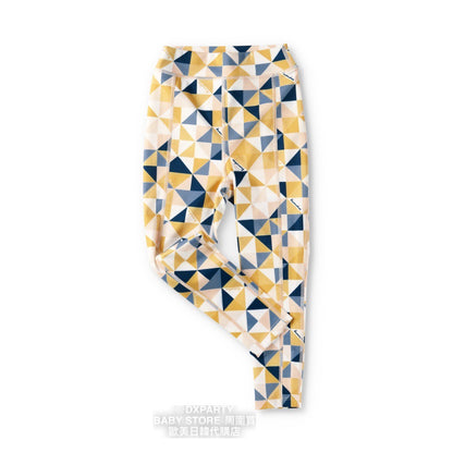 Japanese YOGA Kidswear Durable Quick-Drying Geometric Pattern Leggings 110-150cm Girls' Yoga Collection 