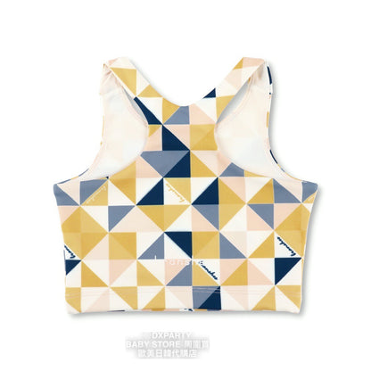 Japanese Children's Yoga Geometric Pattern Top 110-150cm Girls' Yoga Series 