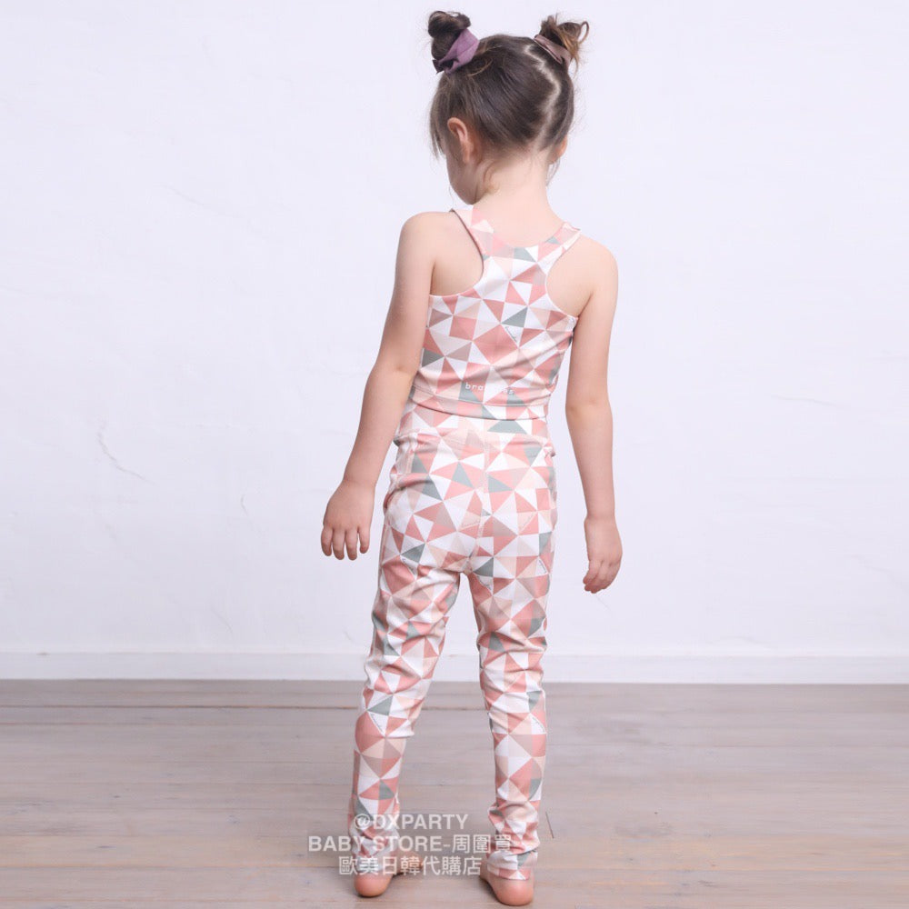 Japanese YOGA Kidswear Durable Quick-Drying Geometric Pattern Leggings 110-150cm Girls' Yoga Collection 