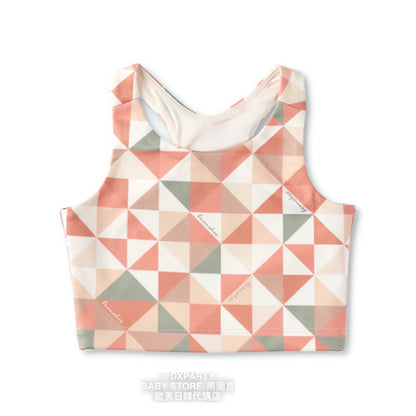 Japanese Children's Yoga Geometric Pattern Top 110-150cm Girls' Yoga Series 