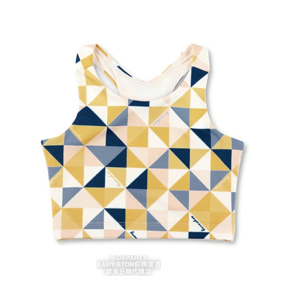 Japanese Children's Yoga Geometric Pattern Top 110-150cm Girls' Yoga Series 