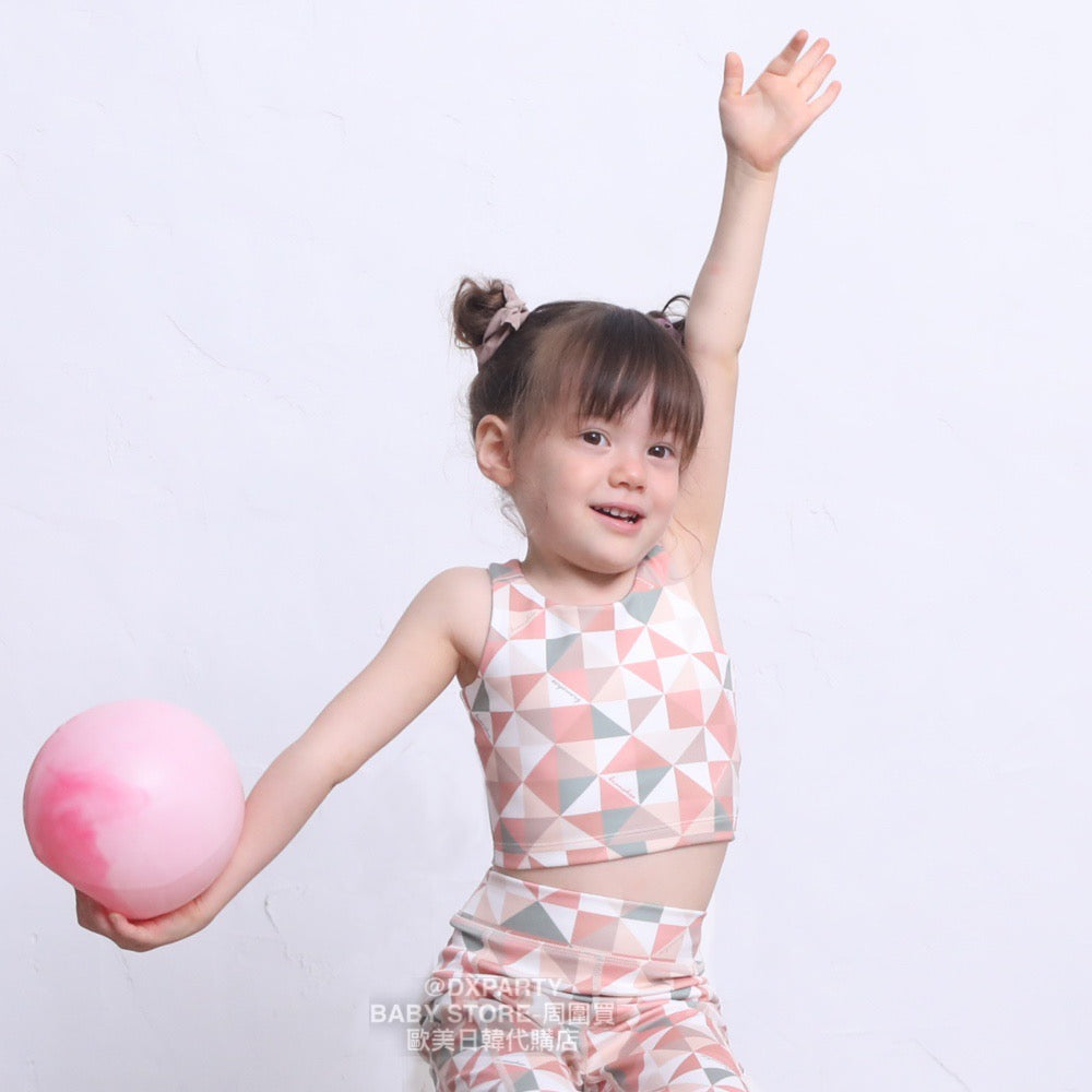 Japanese Children's Yoga Geometric Pattern Top 110-150cm Girls' Yoga Series 