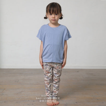 Japanese children's clothing YOGA pleated short-sleeved T-shirt 110-150cm girls' children's yoga series 
