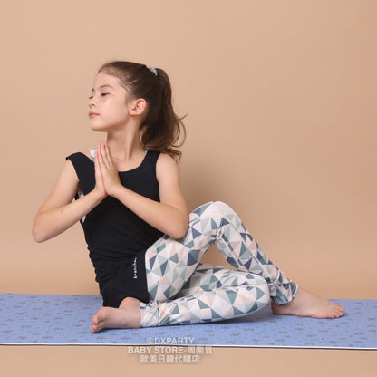 Japanese YOGA Kidswear Durable Quick-Drying Geometric Pattern Leggings 110-150cm Girls' Yoga Collection 