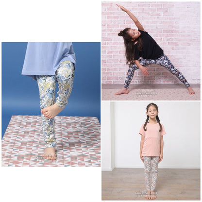 Japanese YOGA children's clothing large pattern leggings 110-150cm girls' children's yoga series 