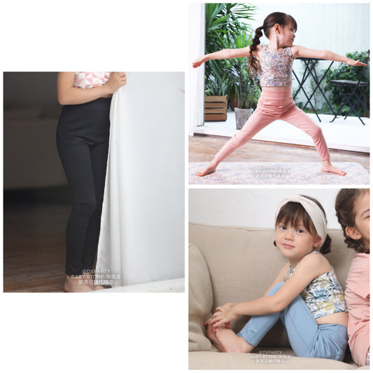 Japanese YOGA solid color leggings 110-150cm for girls, children's yoga series 